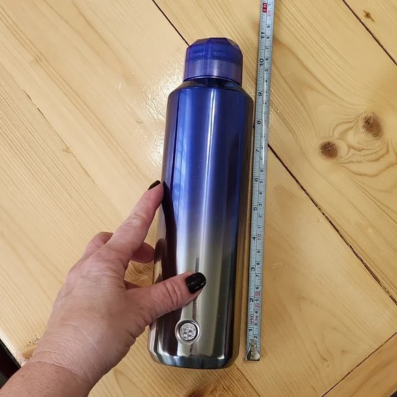 Starbucks 2023 Silver Glacier Blue Ombre Jewel Lid Stainless Stee Bottle Tumbler - Picture 10 of 12